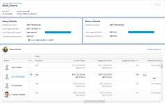 Screenshot showing the initial display when viewing a compensation plan in WX